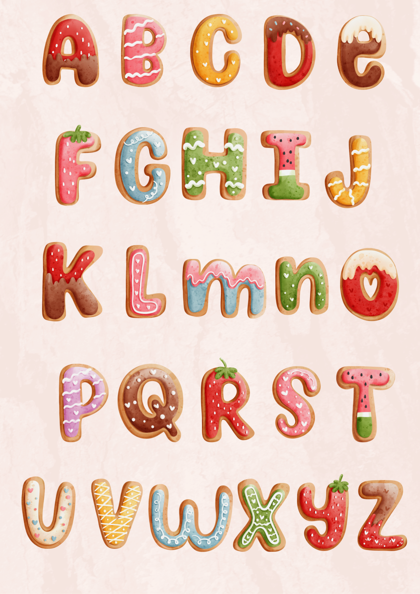 Poster alphabet biscuits