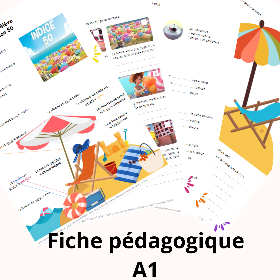 Fiche pédagogique, enfants et ados A1, Indice 50, ESMA, sur Tutwi